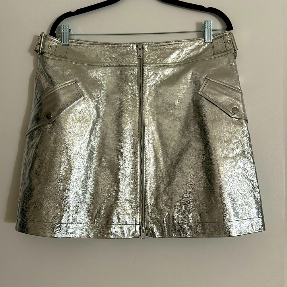 Scotch and Soda silver mini skirt with pockets